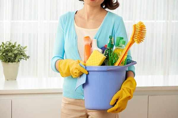 spring cleaning woman